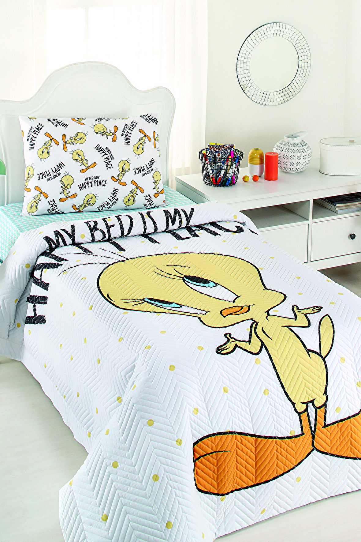 Özdilek Tweety Happy Tek Kişilik Lisanslı Kapitone Çocuk Nevresim Takımı
