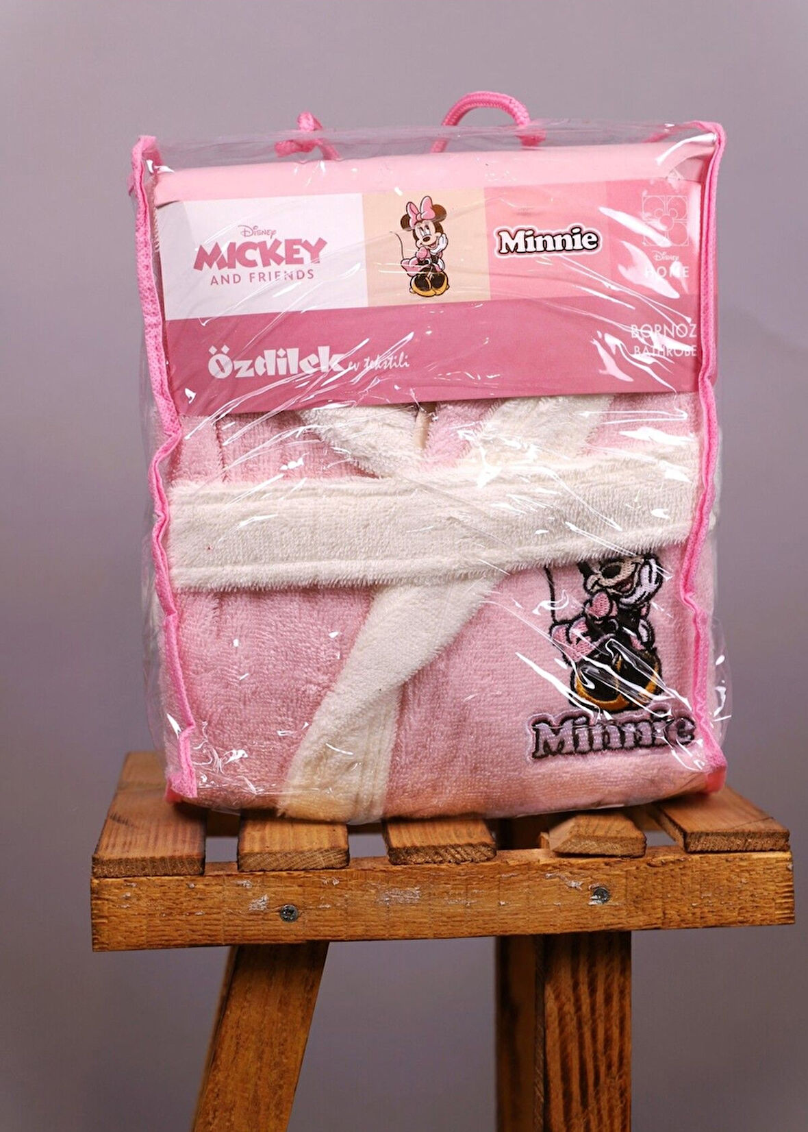 Özdilek Dsny Minnie Happy Çocuk Bornoz Nakışlı 11 - 12 Yaş Pembe