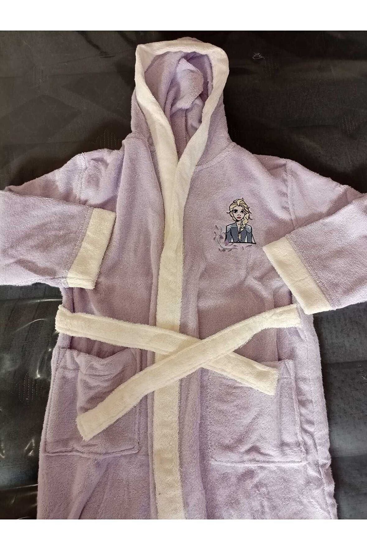 ÖZDİLEK DSNY FROZEN LEAF KAPS 9/10 YAŞ ÇOCUK BORNOZ LİLA