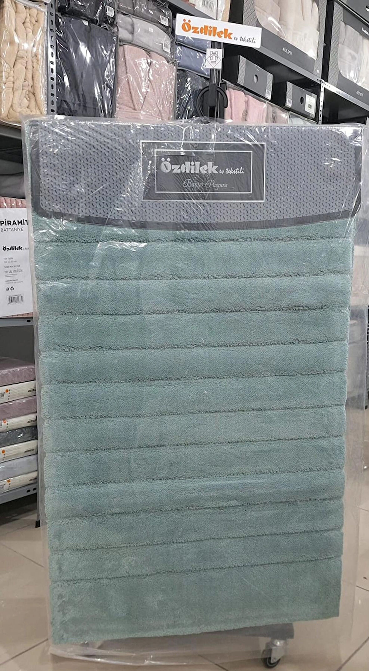 Özdilek 2'li Banyo Paspası - Klozet Takımı Pamuk Stra Mint