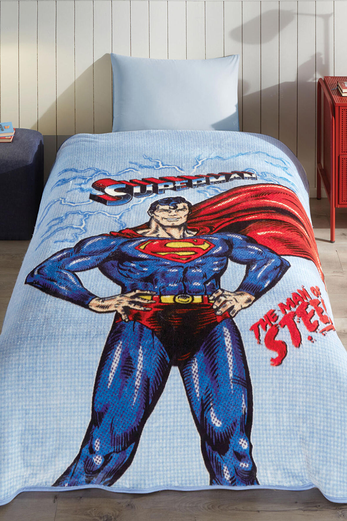 Özdilek Superman Ligting Lisanslı Tek Kişilik Çocuk Battaniyesi 155x215