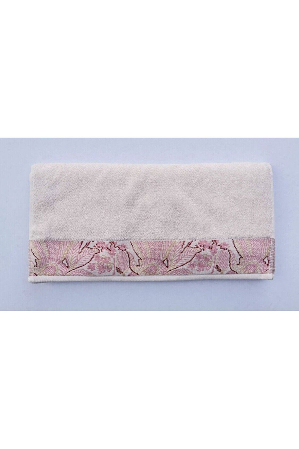 Özdilek CANDIDUM(BYN) KREM-PEMBE BANYO HAVLUSU 90*150