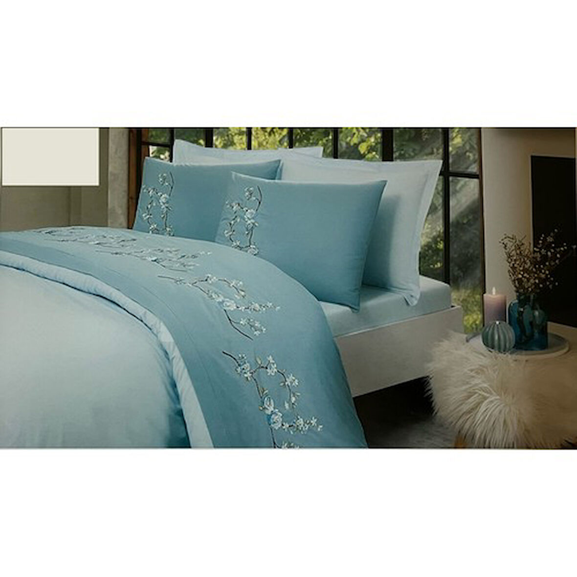 Özdilek Boutique Çift Kişilik Nevresim Takımı Mint-Forest