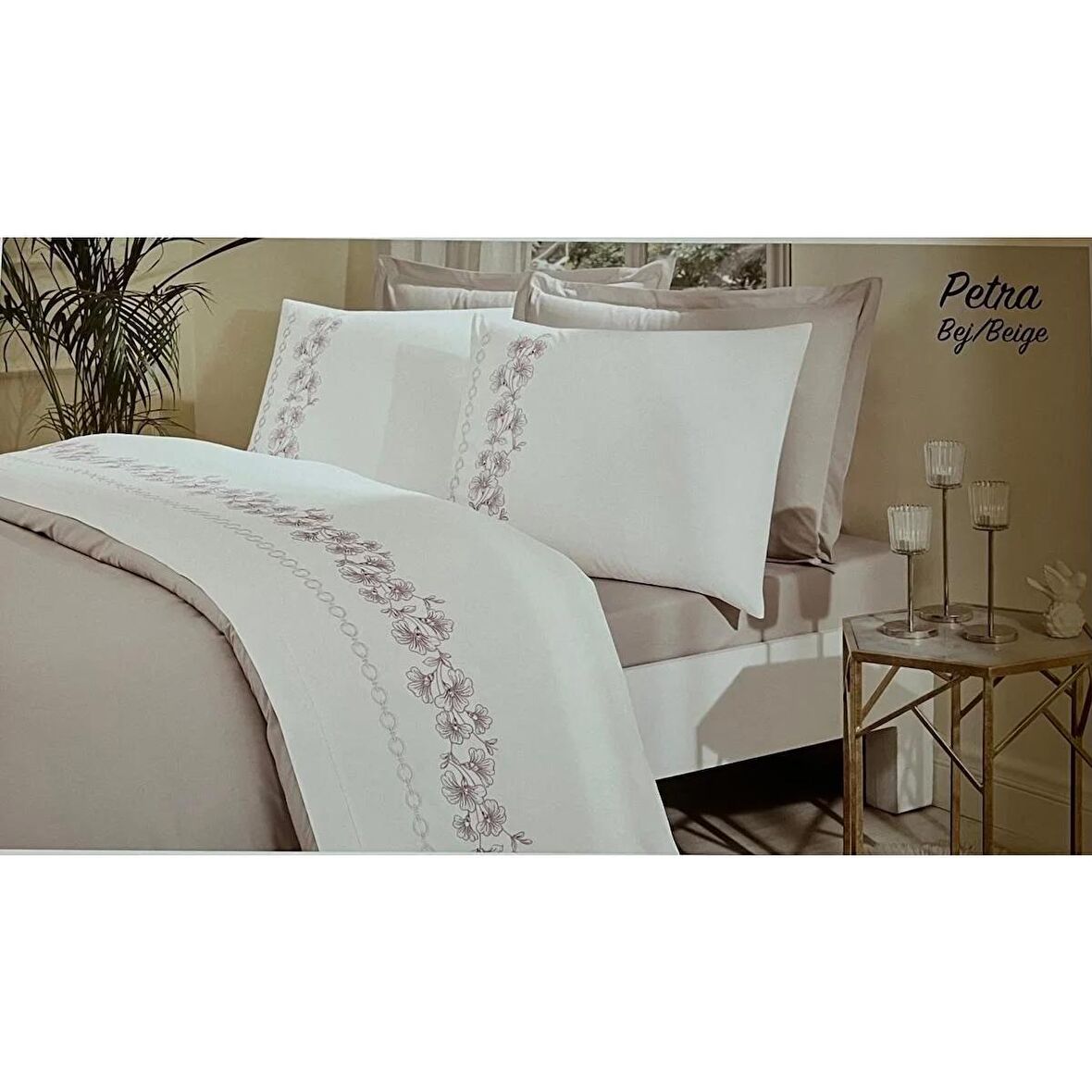 Özdilek Boutique Çift Kişilik Nevresim Takımı Bej-Petra