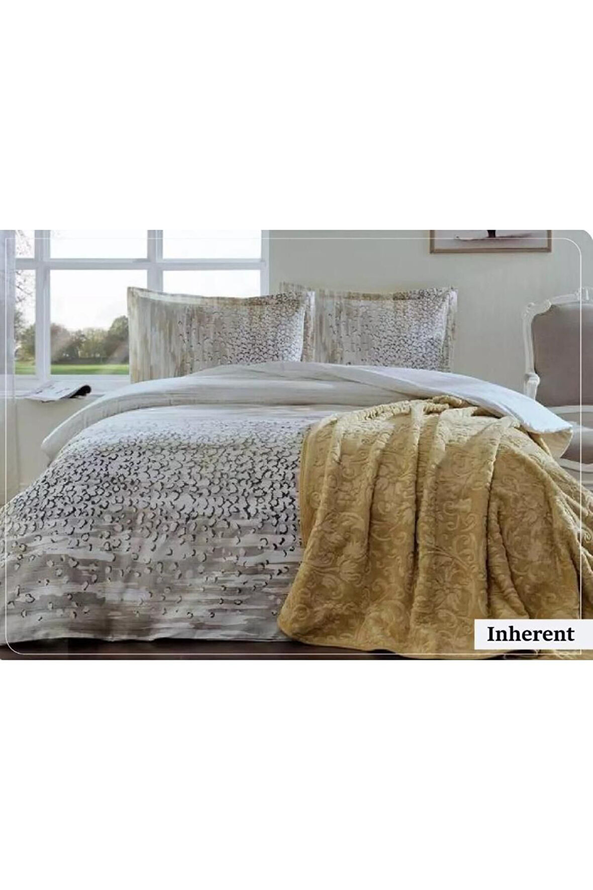 Özdilek Çift Kişilik Ranforce Nevresim Takımı Trendy Battaniyeli Krem Inherent