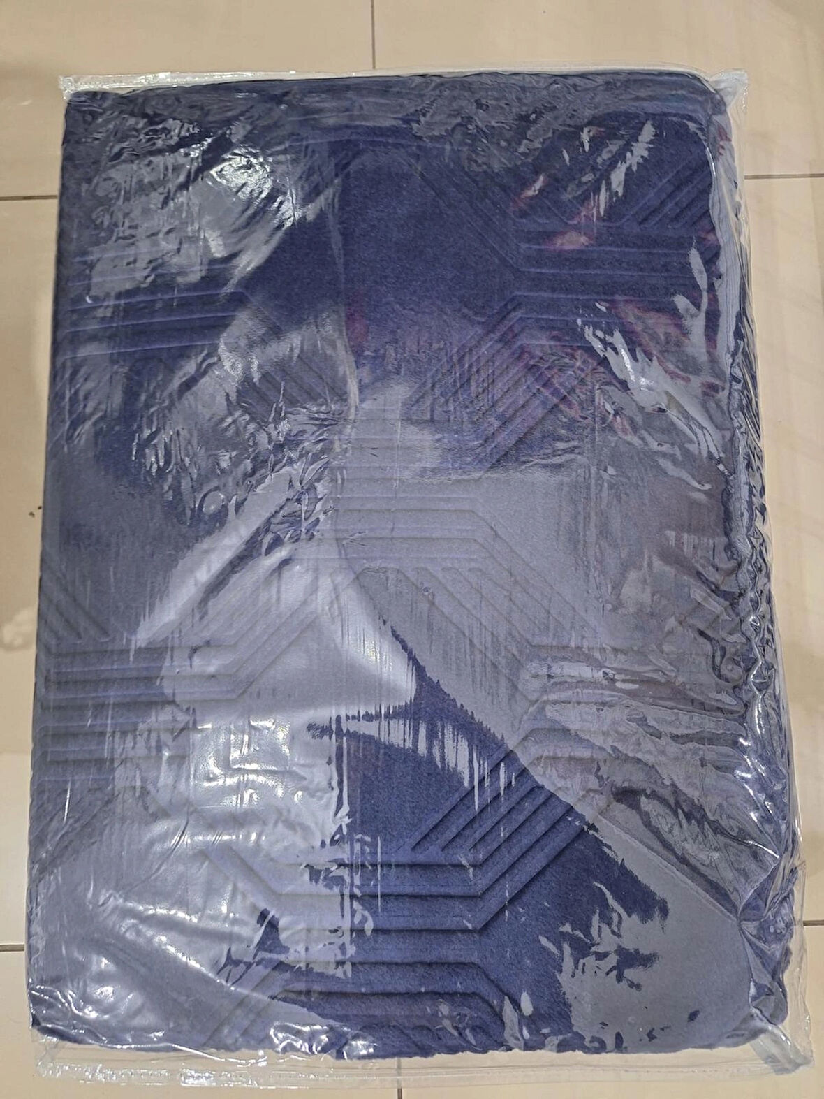 ÖZDİLEK TRENDY TEK KİŞİLİK ART DECO LACİVERT BATTANİYE