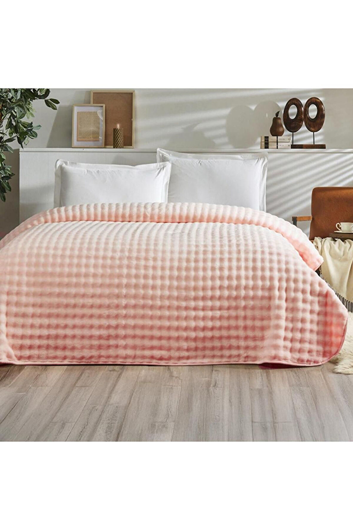 Özdilek Çift Kişilik Fluffy Yatak Örtüsü Rose
