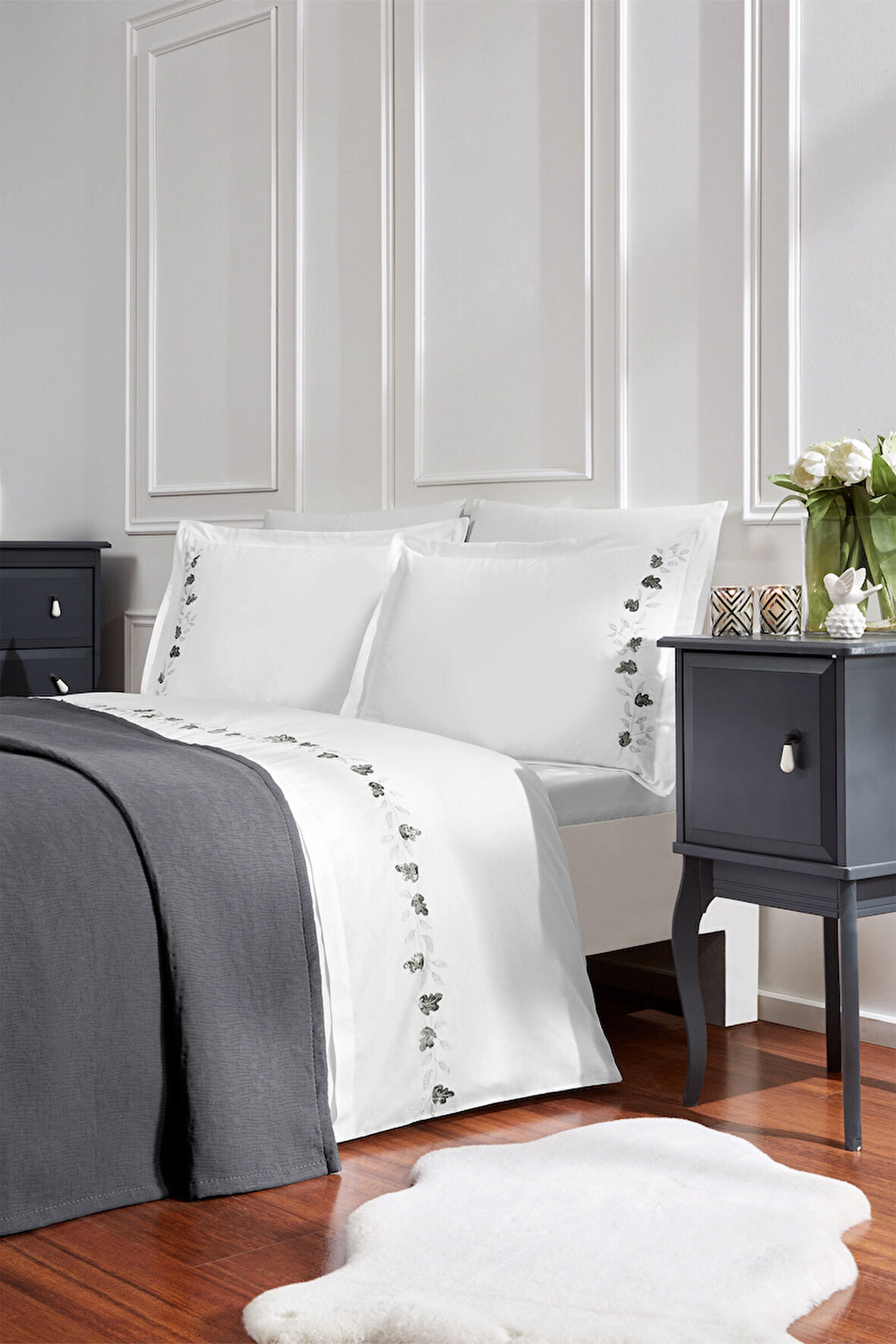 Özdilek Yatak Örtülü Nevresim Takımı Amanda Antrasit