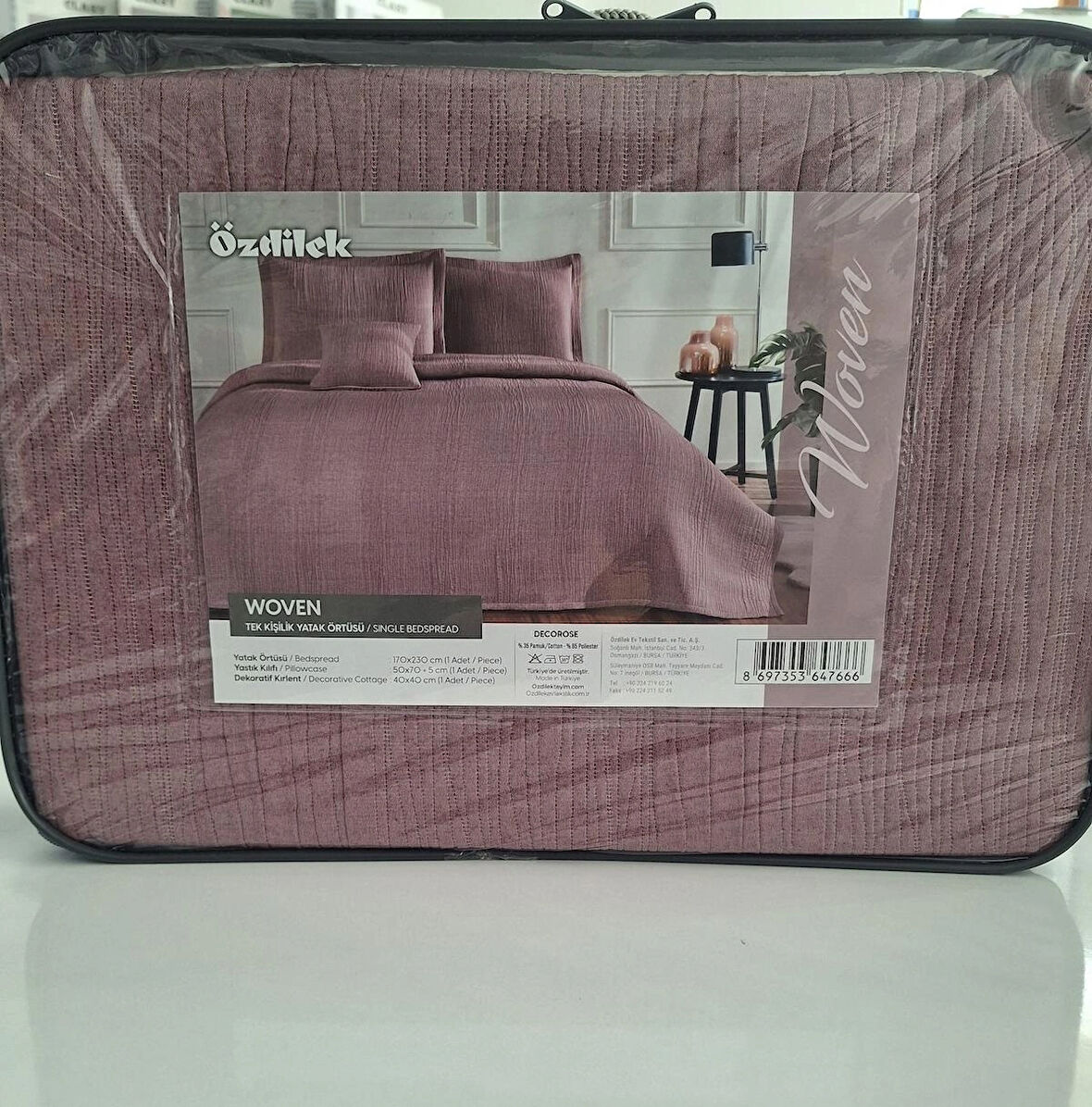 ÖZDİLEK TEK KİŞİLİK YATAK ÖRTÜSÜ TAKIMI WOVEN DECOROSE