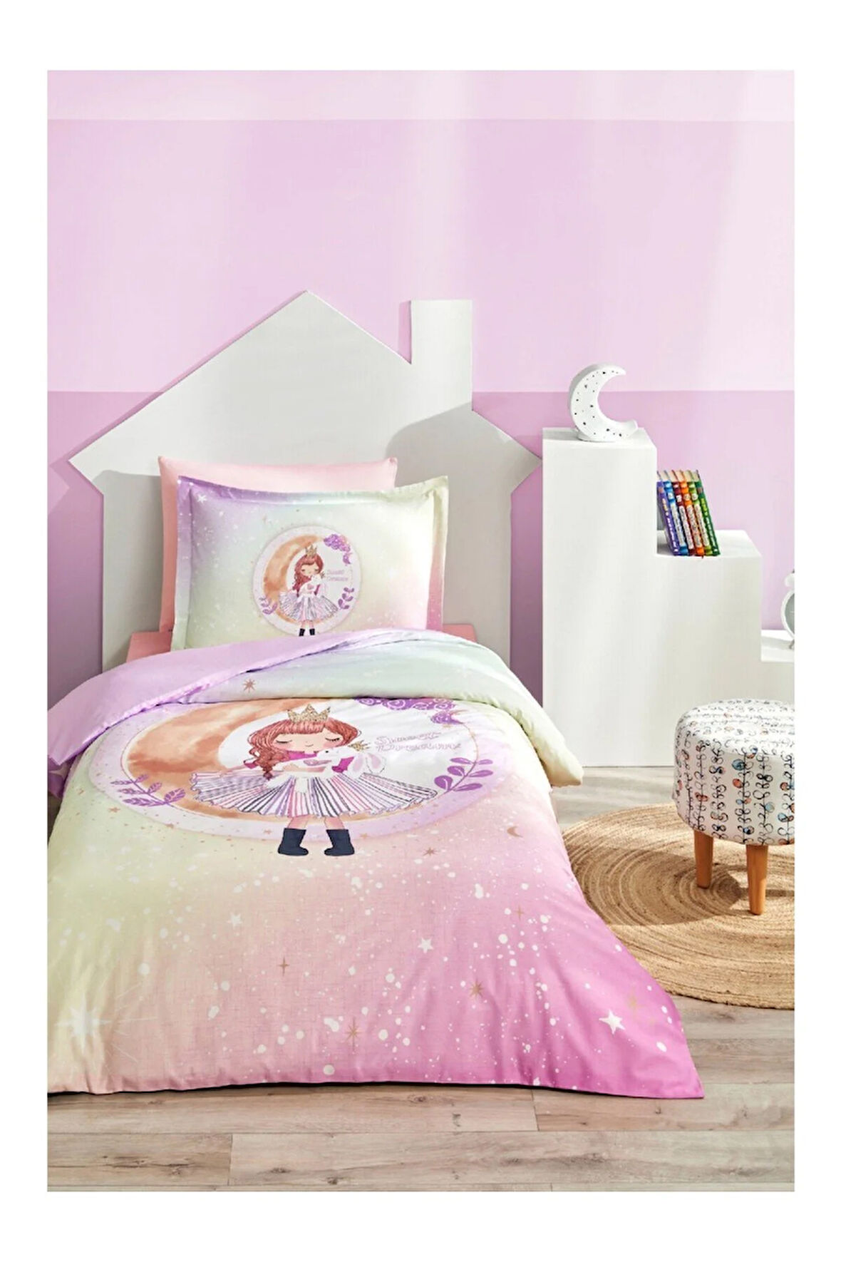 Tek Kişilik Lastikli Çarşaf Nevresim Takımı Sweet Dream