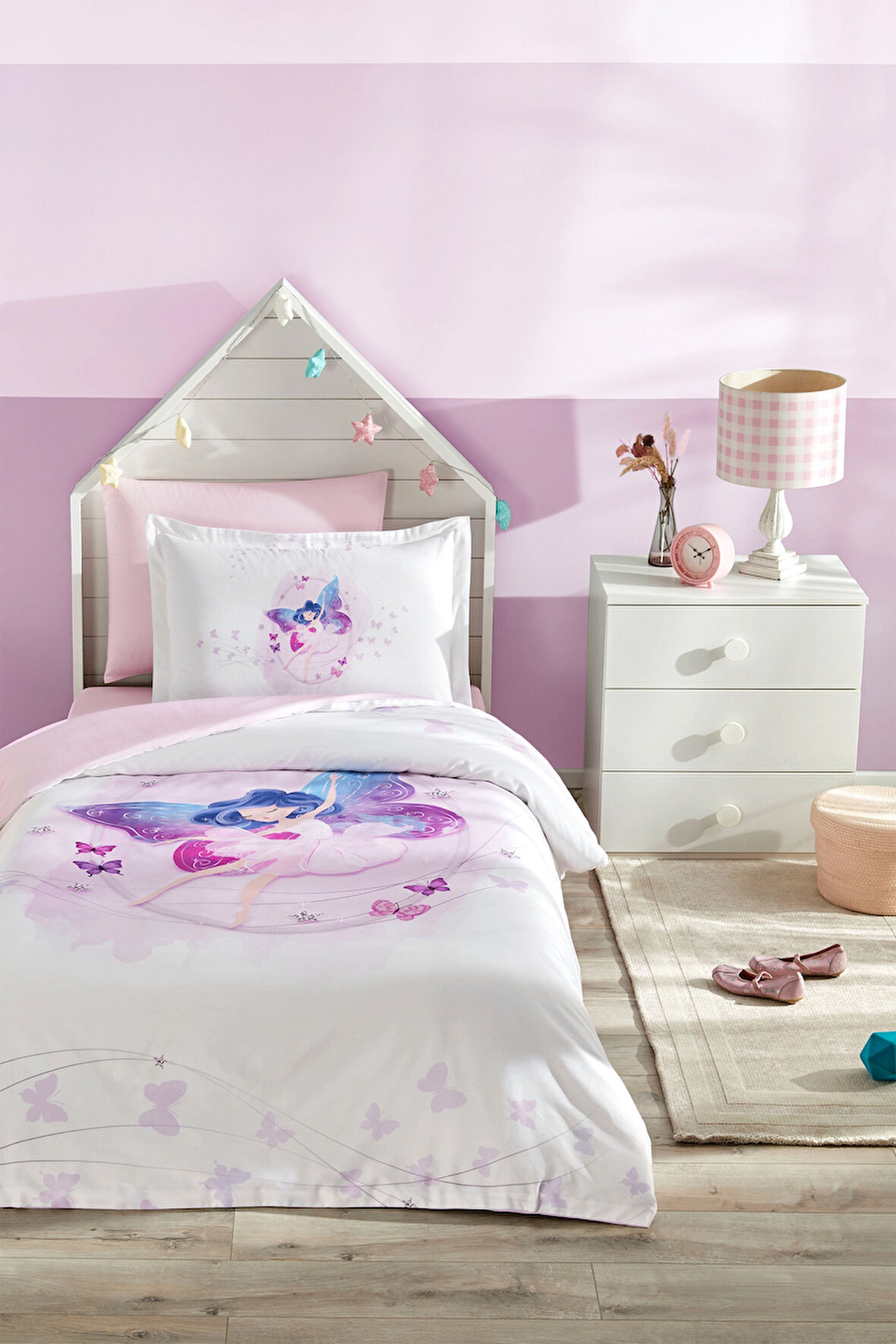 Özdilek Fairies Tek Kişilik Lastikli Çarşaf Nevresim Takımı