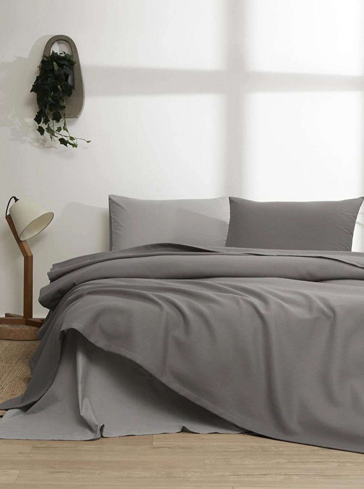 Özdilek Colourist Kül Gri-Silver Çift Kişilik Pike Takımı