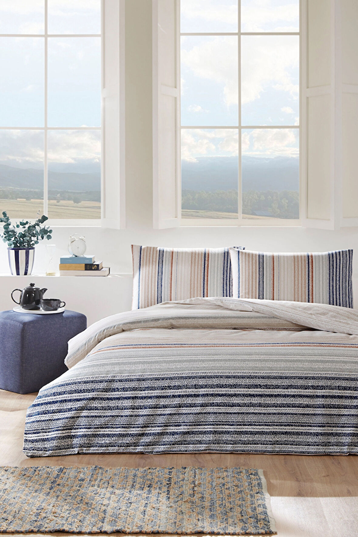 Floretta Jute Line Tek Kişilik Nevresim Takımı