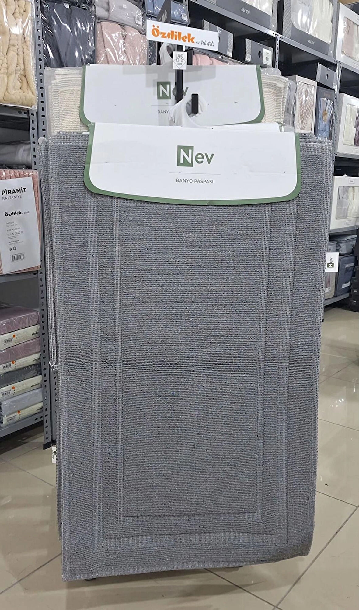 Özdilek Nev 2'li Banyo Paspası - Klozet Takımı Line Antrasit