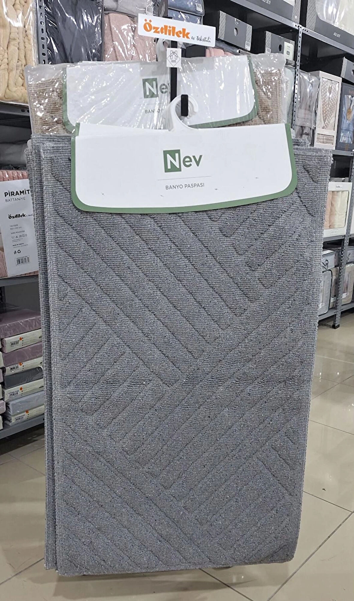 Özdilek Nev 2'li Banyo Paspası - Klozet Takımı Rhtymic Antrasit