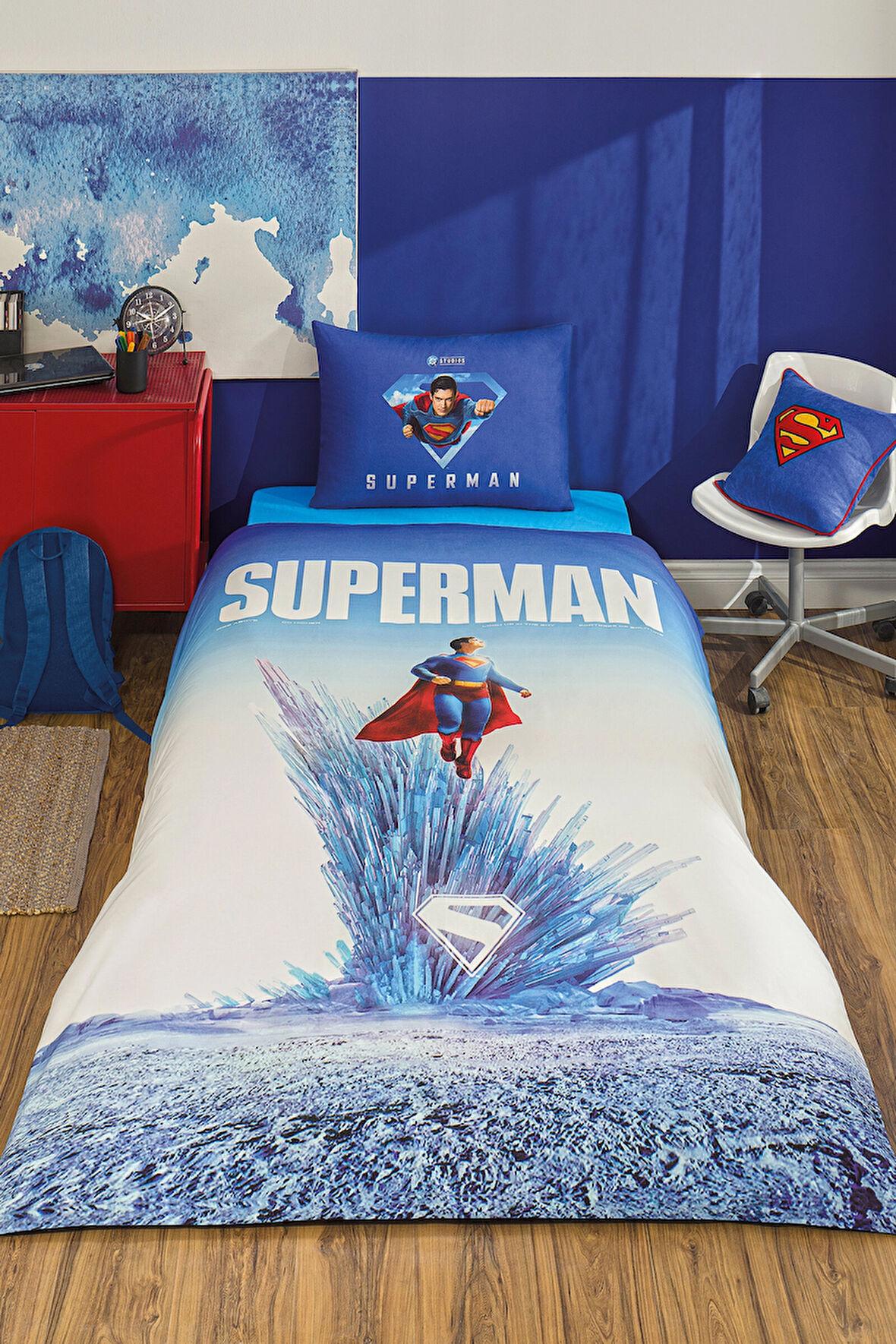Özdilek Superman Genesis Tek Kişilik Lisanslı Lastikli Çarşaf Çocuk Nevresim Takımı
