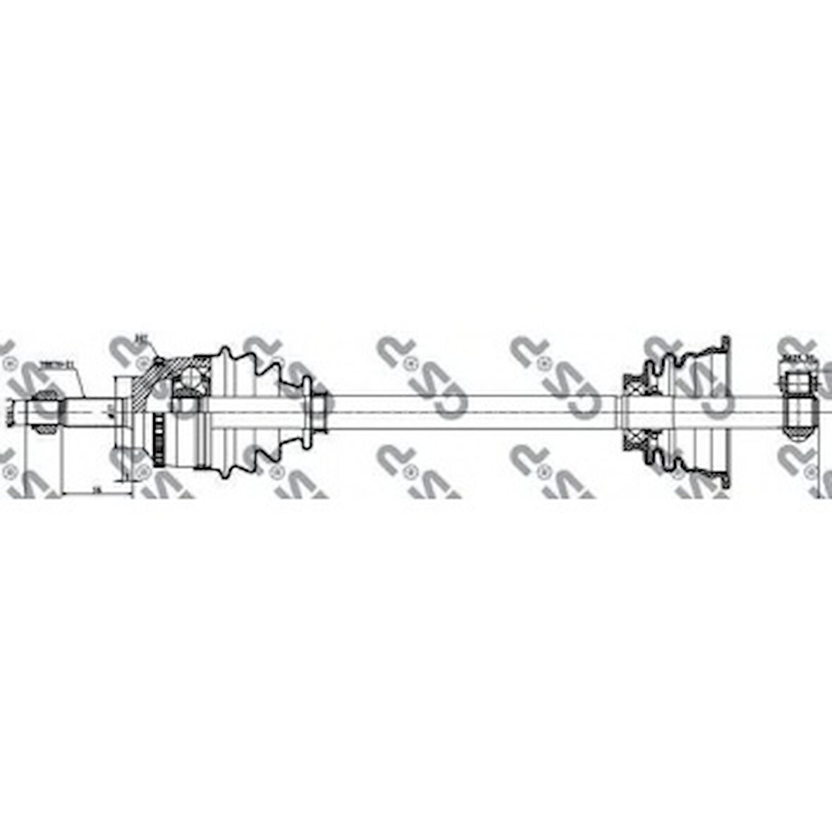 Renault On Aks Sol Abslı Clio II 1,2 / 1,4 / 1,6 8v 16v 98> (dis Freze:21 Abs Halka Dis Sayısı:26 Uzunluk:62 - Gsp 250004