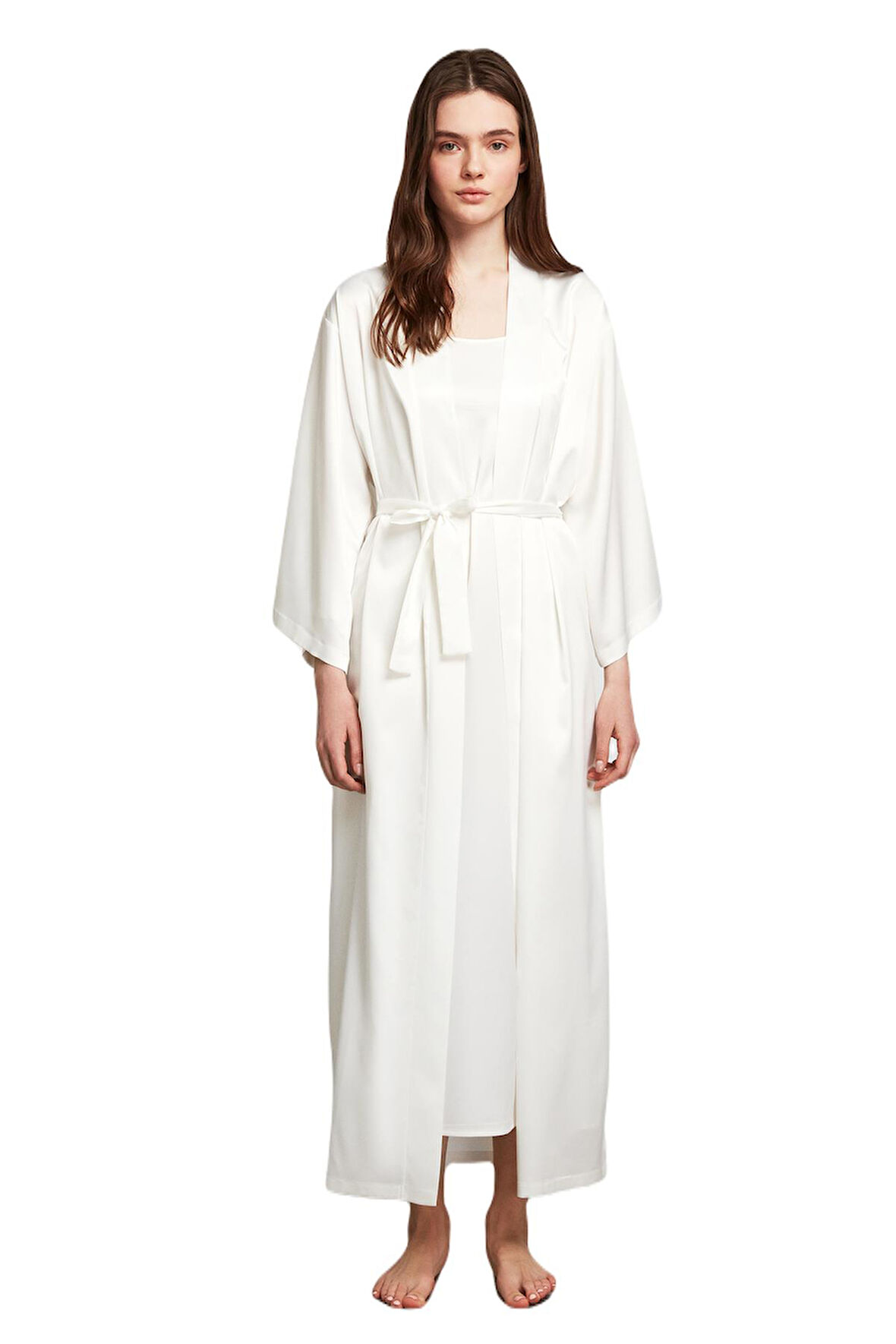 Penye Mood Kadın Beyaz Sabahlık Takım 2009 