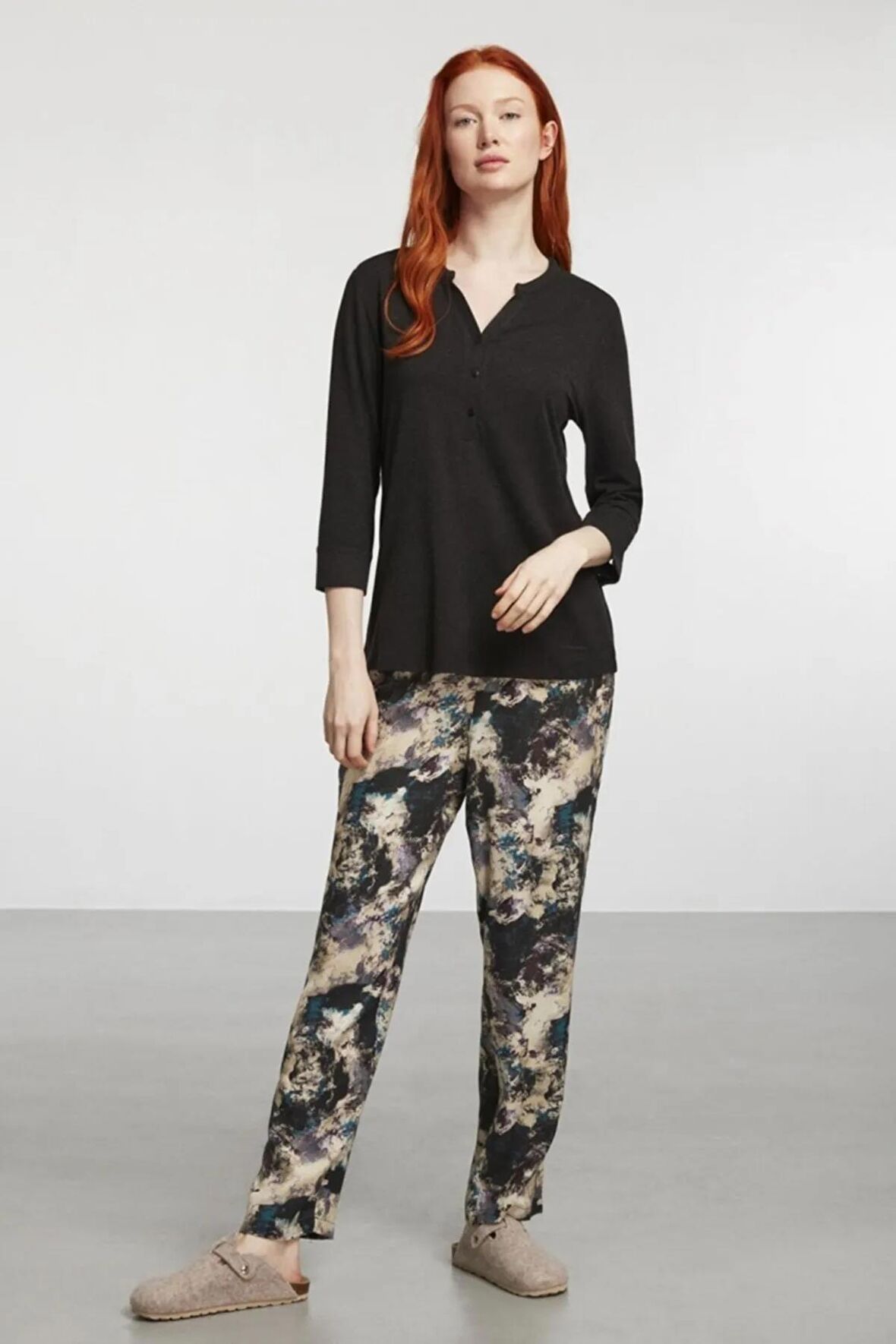 Penye Mood Pijama Takım Sıyah 9103PJTK
