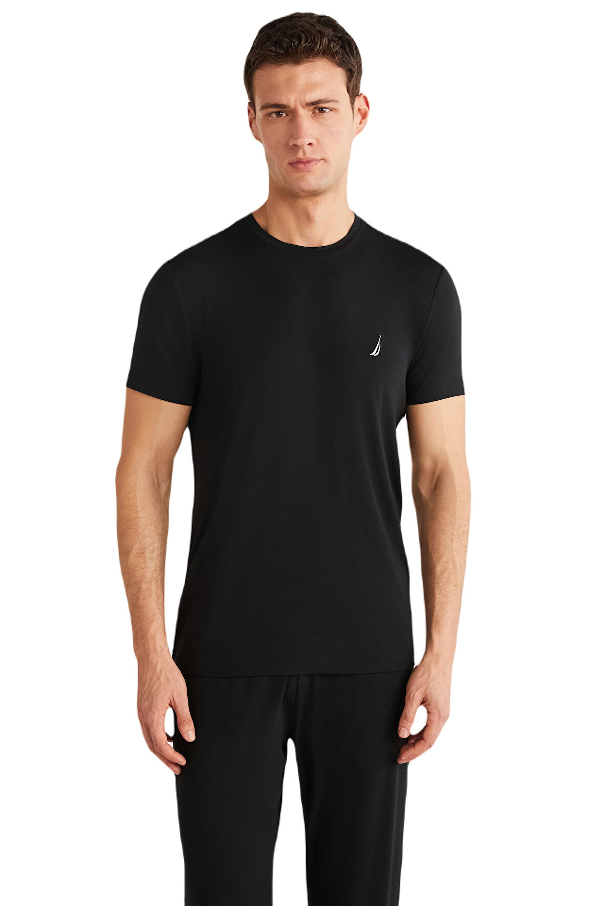 Nautica Erkek Siyah Modal T-Shirt 