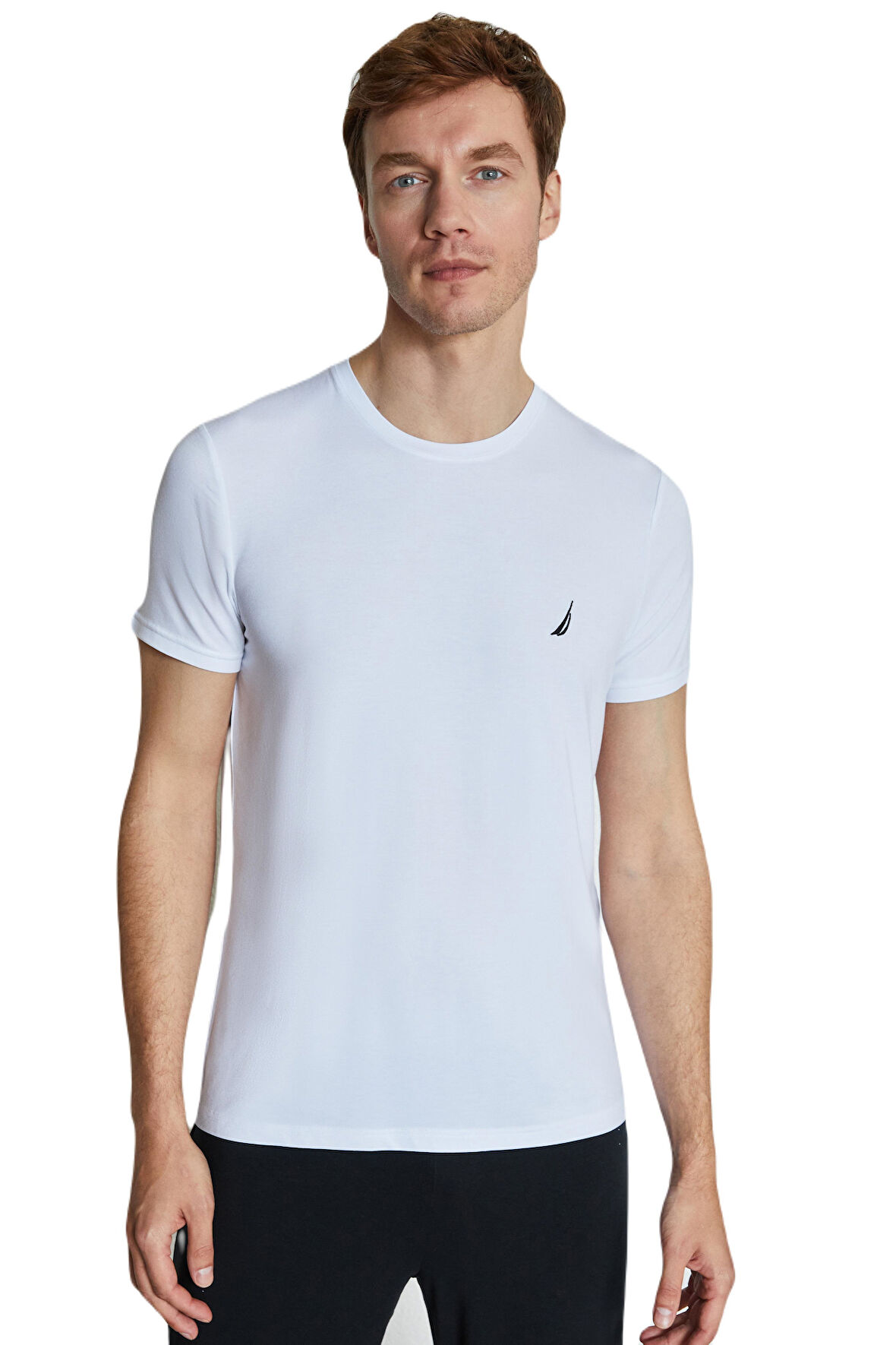 Nautica Erkek Beyaz Modal T-Shirt 