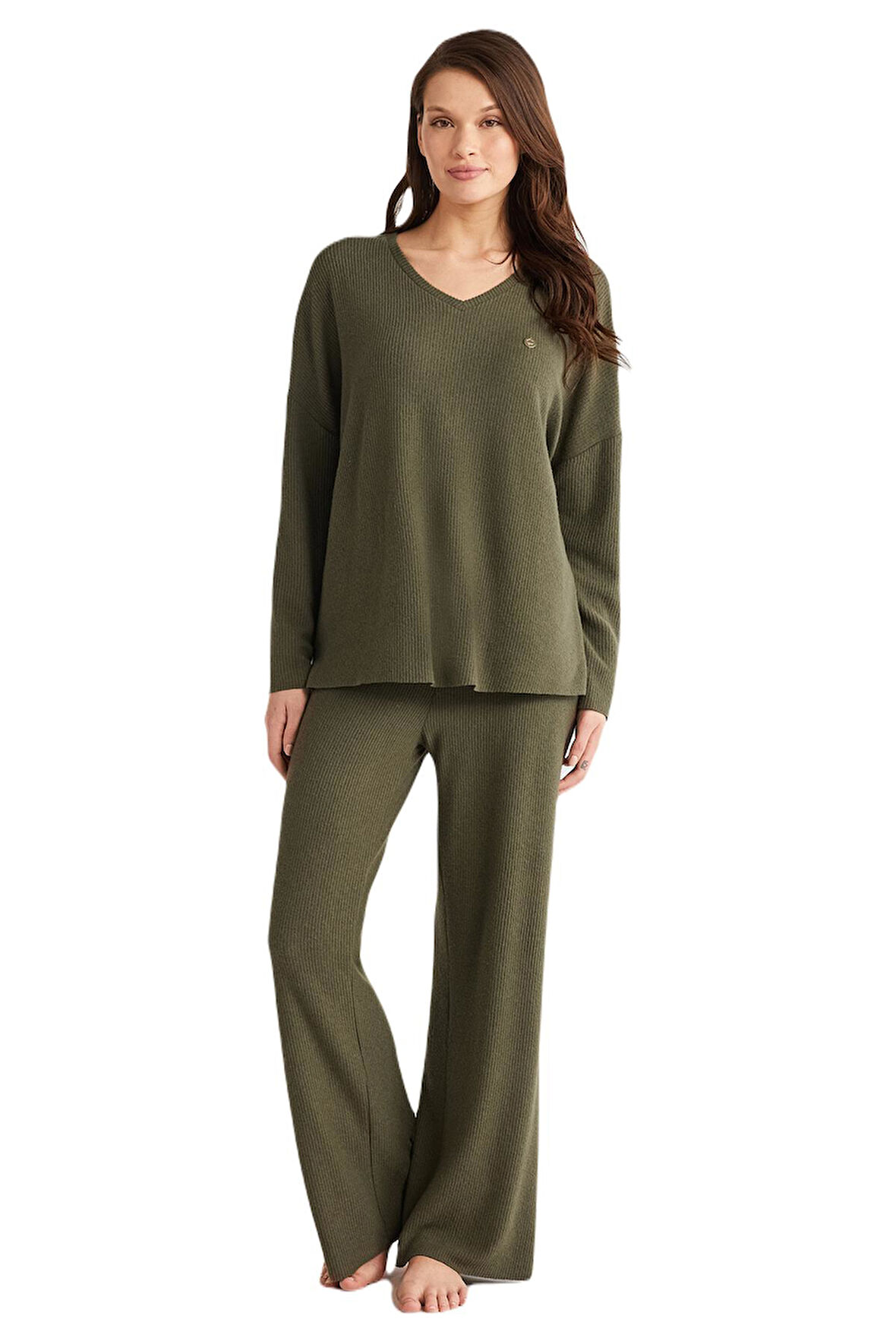 Penye Mood Kadın Yeşil Pijama Takım 9739