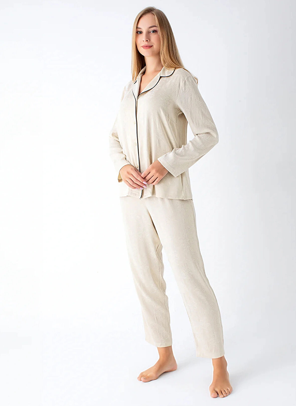 Vivis Normal Gömlek Yaka Bej Kadın Gömlek 50VIV10102