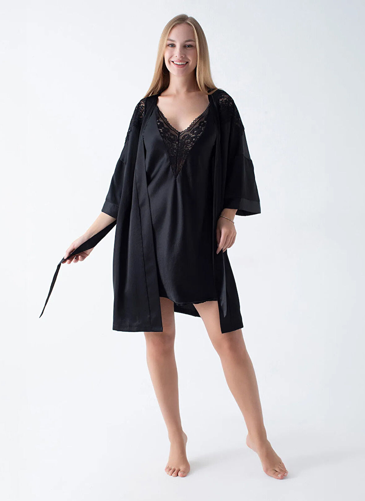 Vivis Siyah Kadın Sabahlık 50VIV10308