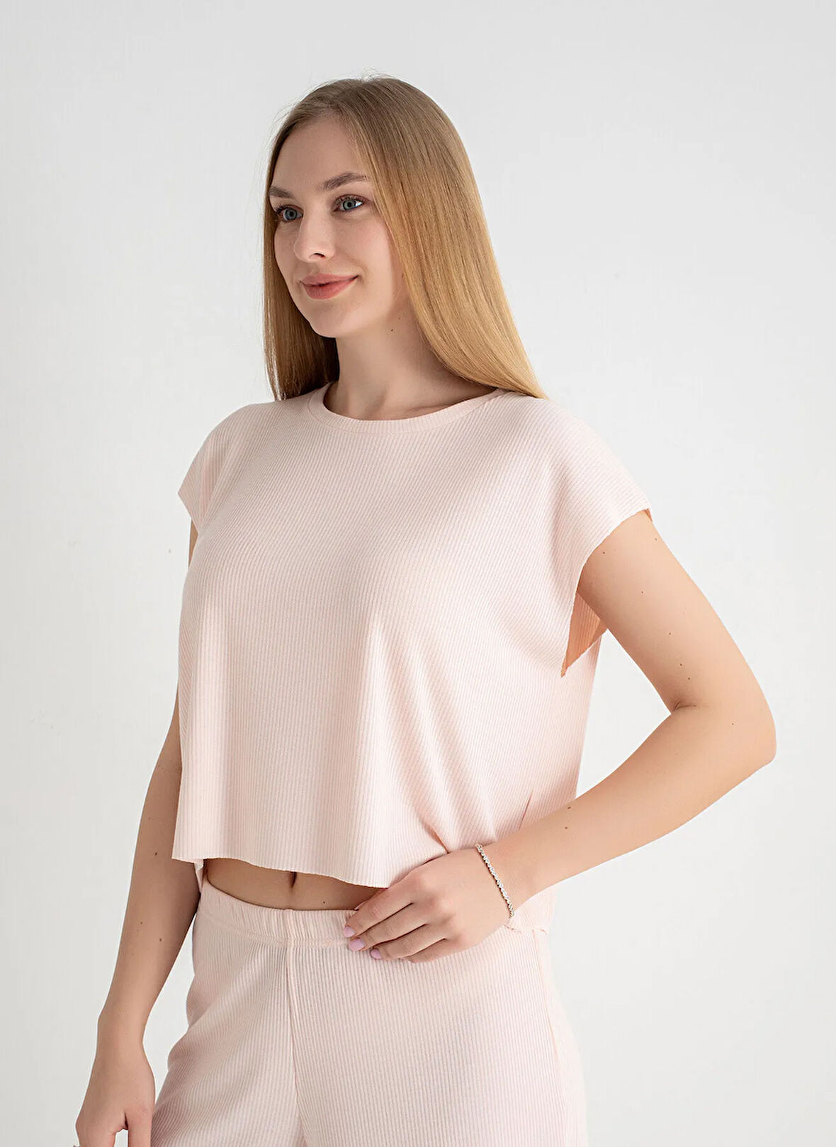 Sixteensixty Yuvarlak Yaka Pembe Pijama Üst 403SIX-1110-051