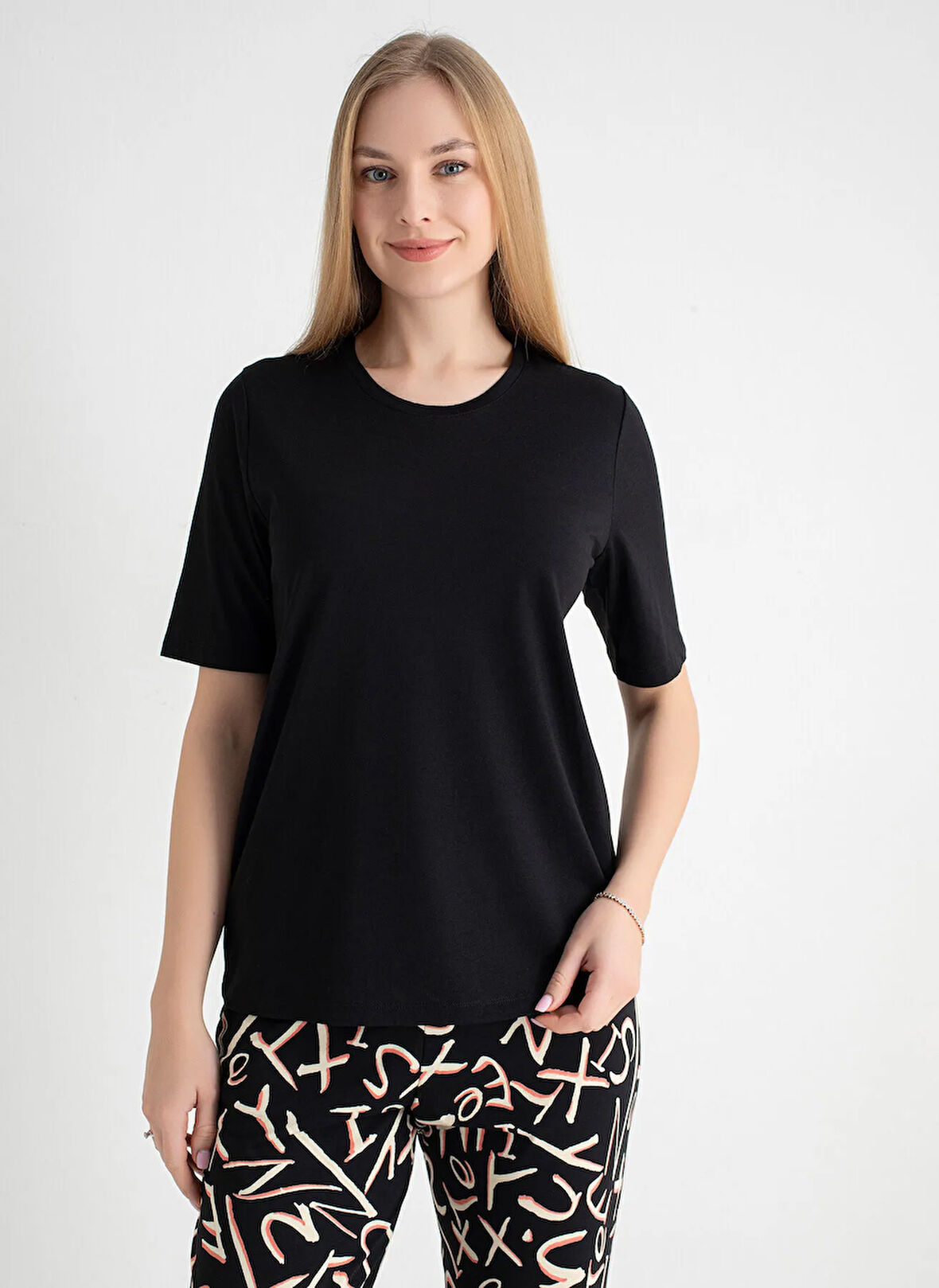 Sixteensixty V Yaka Siyah Pijama Üst 403SIX-1110-062