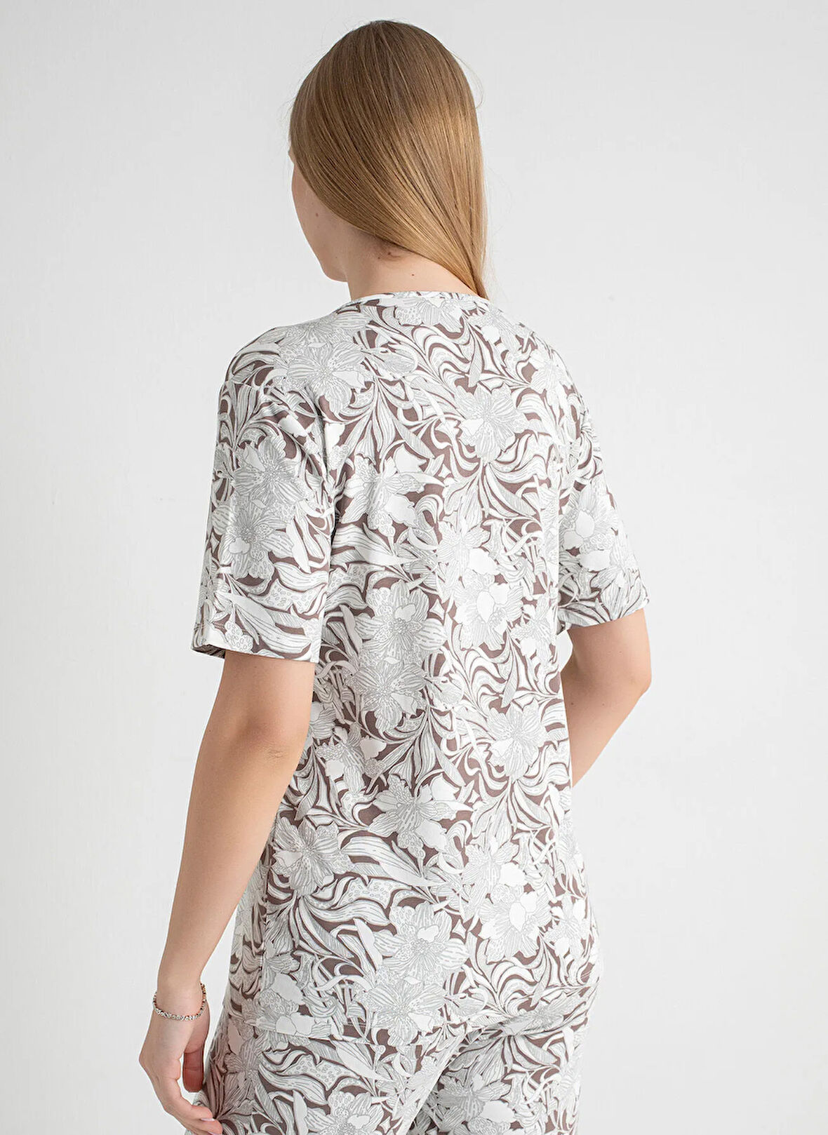 Wondergen V Yaka Toprak Pijama Üst 401WON-1110-165