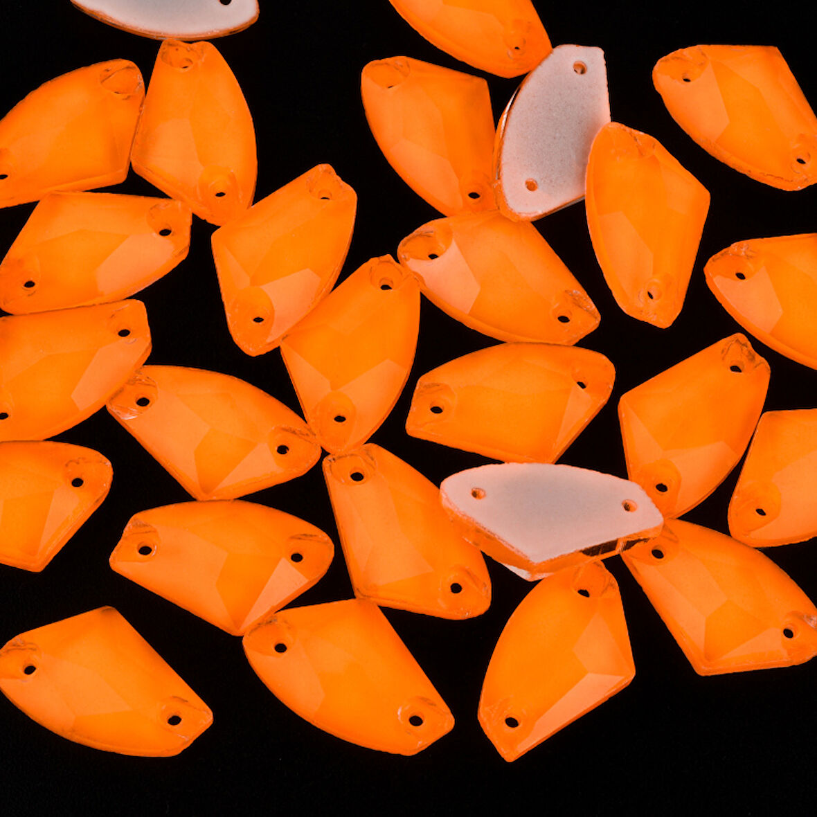 Gymo Premium Delikli Dikme Kristal Taş AX Shape 9*14mm N05 Orange Neon (45 Ad)