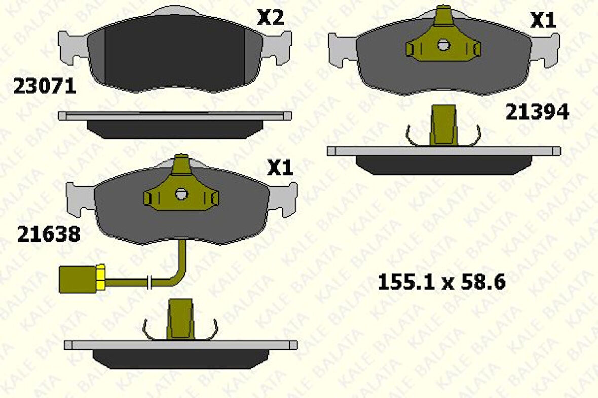 Ford On Fren Balatası Scorpıo 92>98 Mondeo 1,6 / 1,8 / 2,0 / 1,8td / 2,4 / 2,5td 93>00 Granada 92>94 Coug - Kale B 23071 185 15 Ans