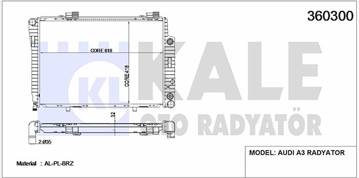 Mercedes Motor Su Radyatoru W202 93>00 S202 96>01 C208 97>02 R170 96>00 - Kale 360300