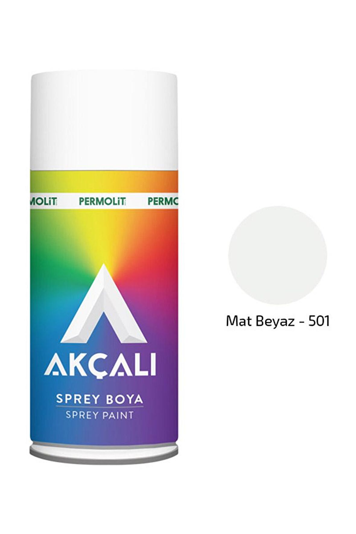 Akçalı 501 Mat Beyaz Sprey Boya Ral9010 400Ml 