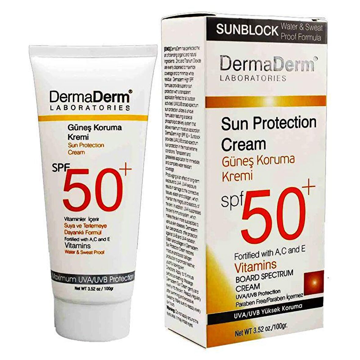 Güneş Koruma Kremi Spf 50+ Faktör Parabensiz UVA/UVB Yüksek Koruma 100 Gr