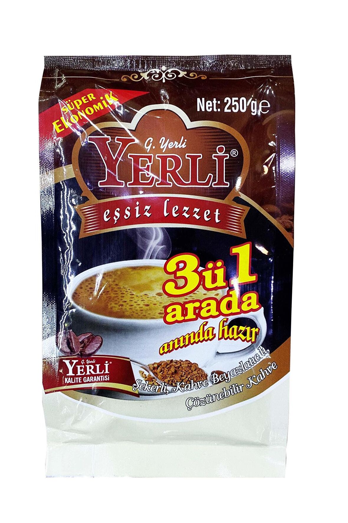 Yerli 3'ü 1 Arada Sade 250 gr Paket 