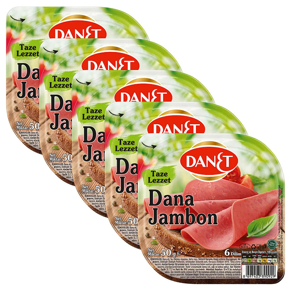 Dana Jambon I Dilimli 50 g 5'li