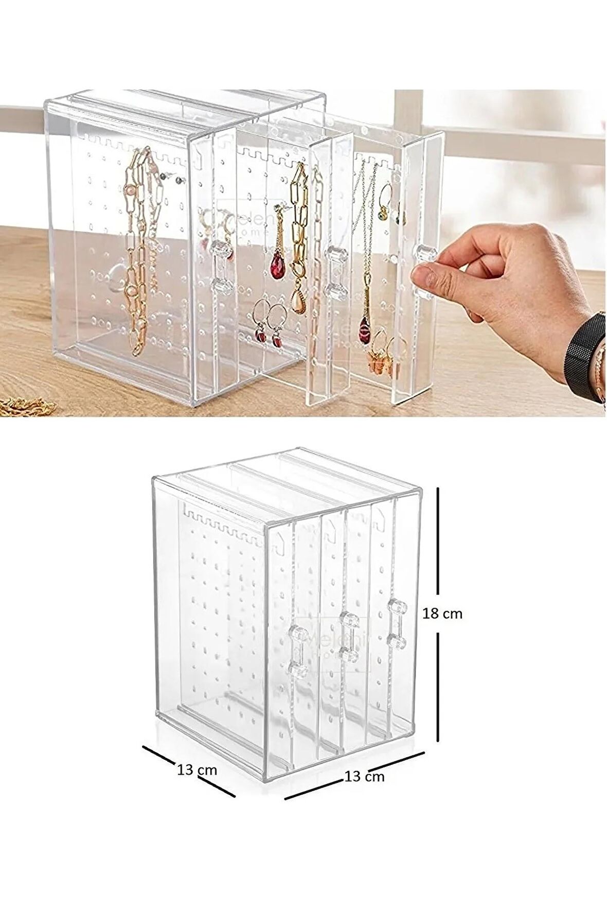 Bee Home Çekmeceli Takı Düzenleyici Stand/takı Organizeri - Kolye Küpe Bileklik Organizeri Saklama Kutusu