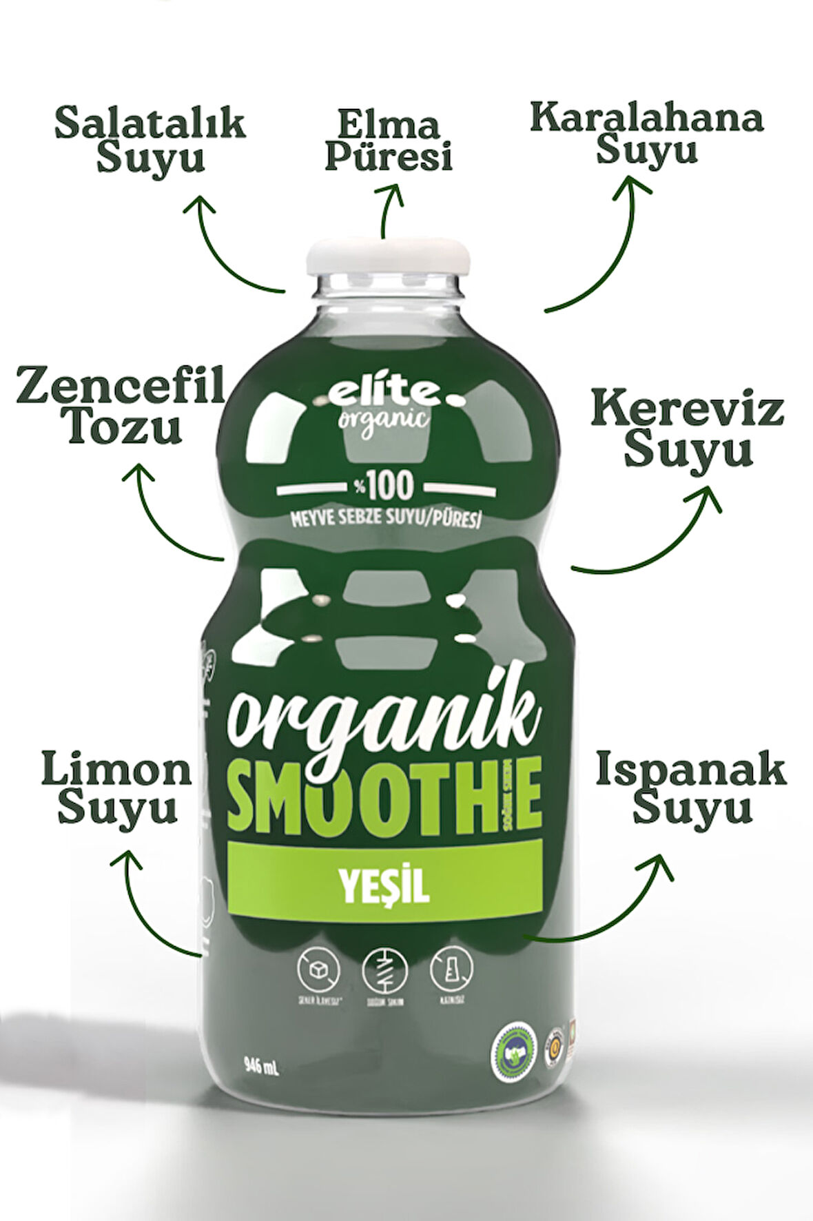 Organik Yeşil Smoothıe 946 Ml
