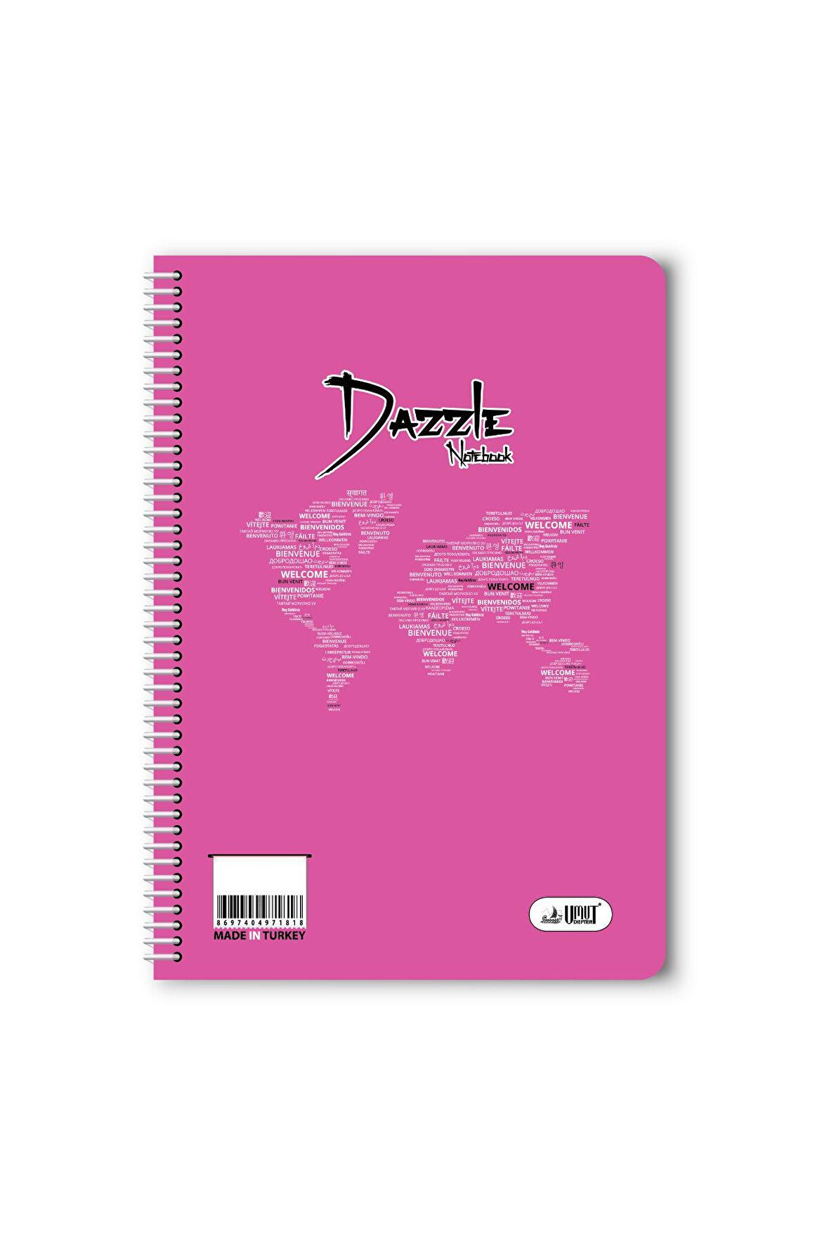 Çizgili 96 Yaprak Spiralli Defter A4 Boy Plastik Kapak (1 Adet )