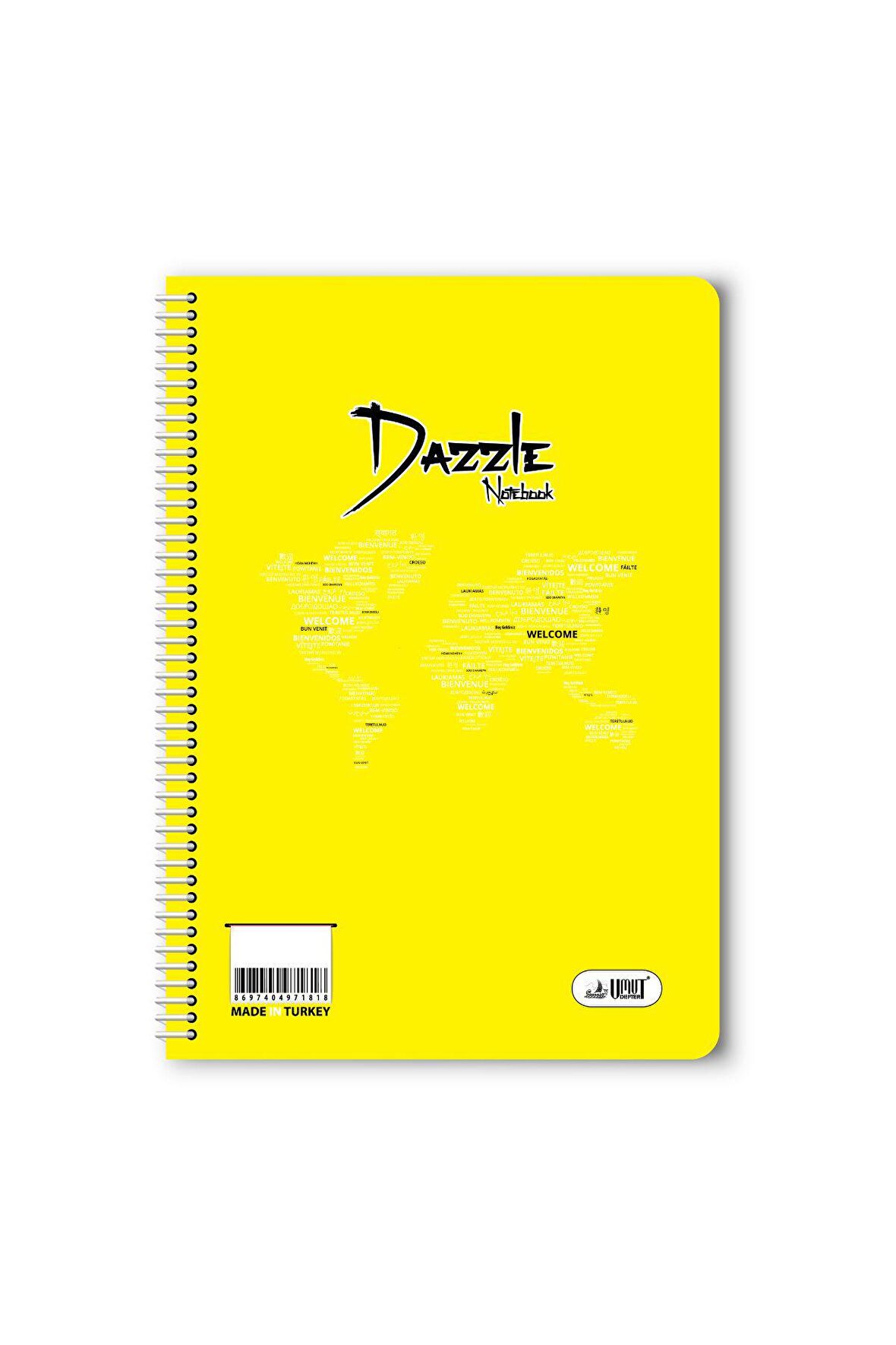 Çizgili 96 Yaprak Spiralli Defter A4 Boy Plastik Kapak (1 Adet )