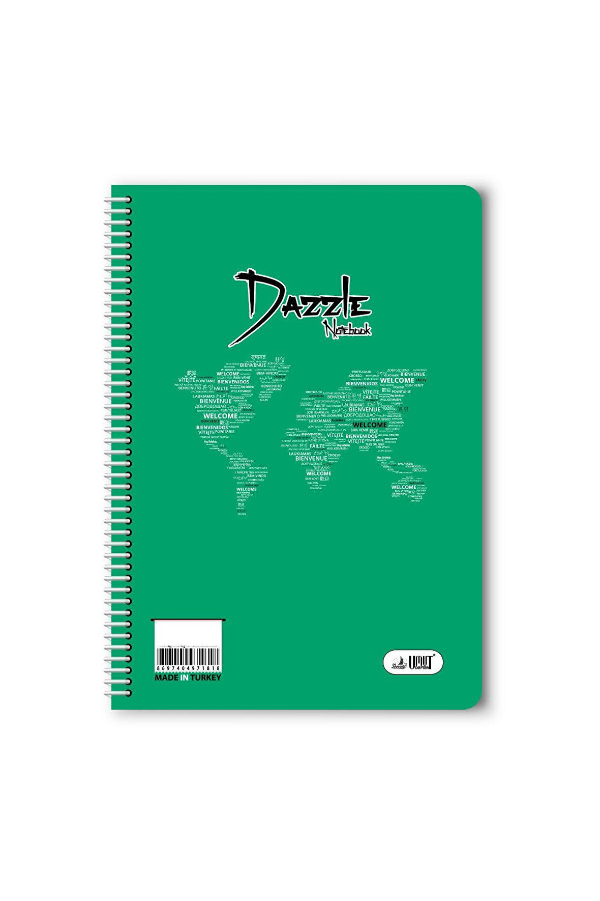 Çizgili 96 Yaprak Spiralli Defter A4 Boy Plastik Kapak (1 Adet )