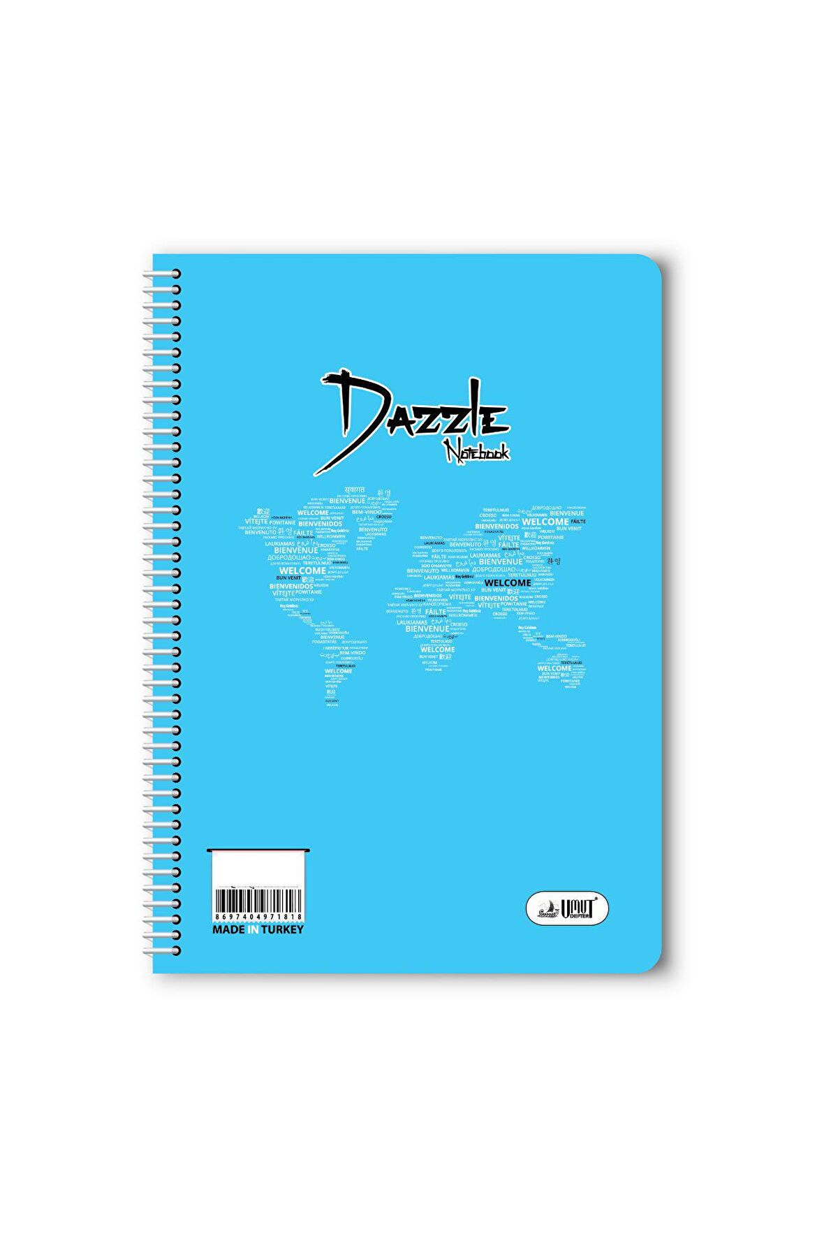 Çizgili 96 Yaprak Spiralli Defter A4 Boy Plastik Kapak (1 Adet )