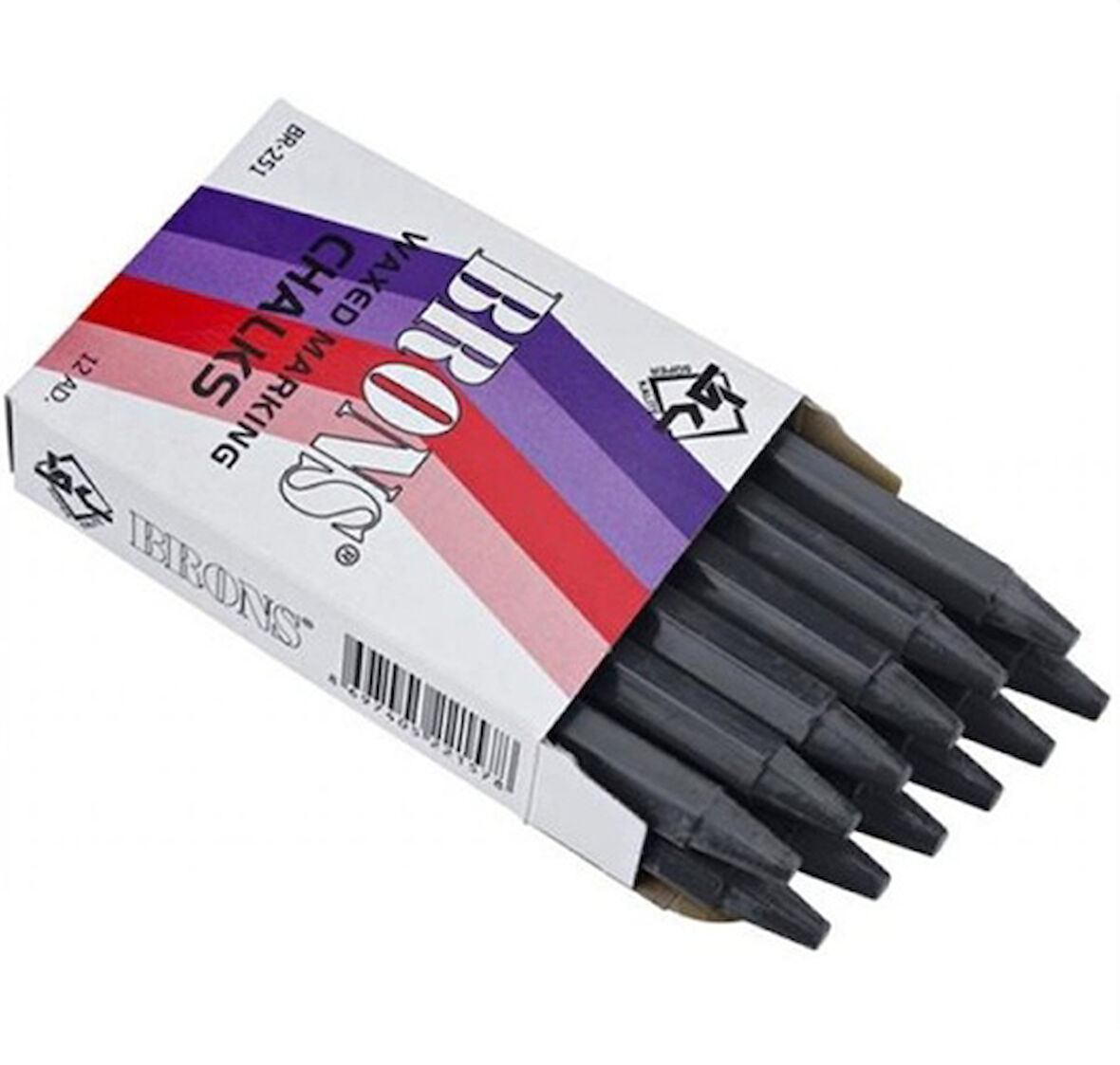 Brons Tebeşir Yağlı 12Li Siyah - 2 adet