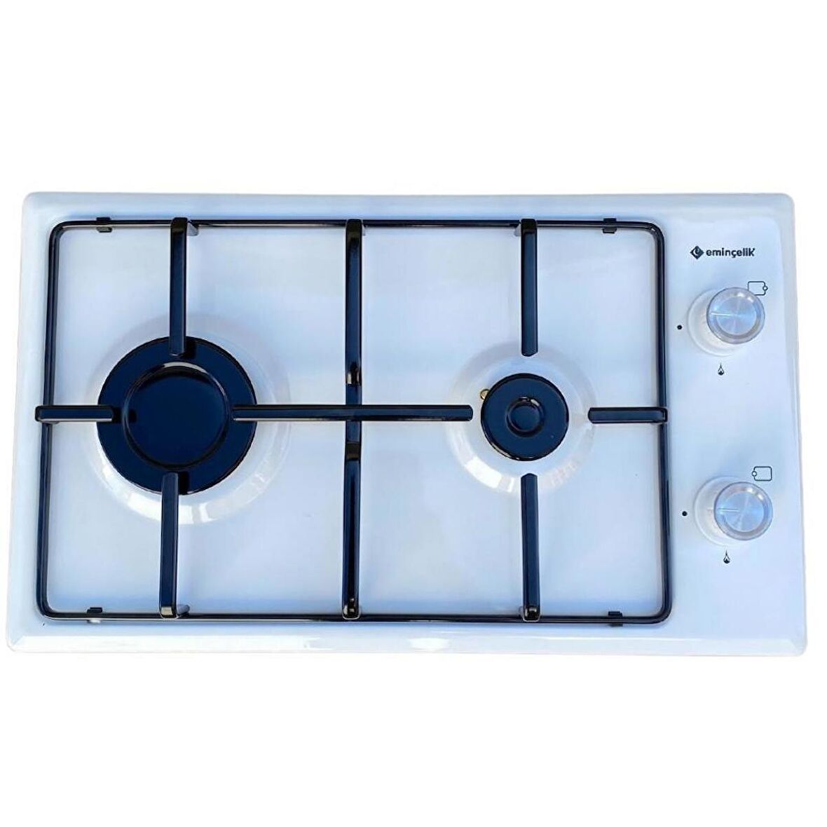 Eminçelik EC-AÜ 4120 WE30 LG LPG'li (Çakmaksız) Set Üstü Domino Beyaz Emaye Ocak