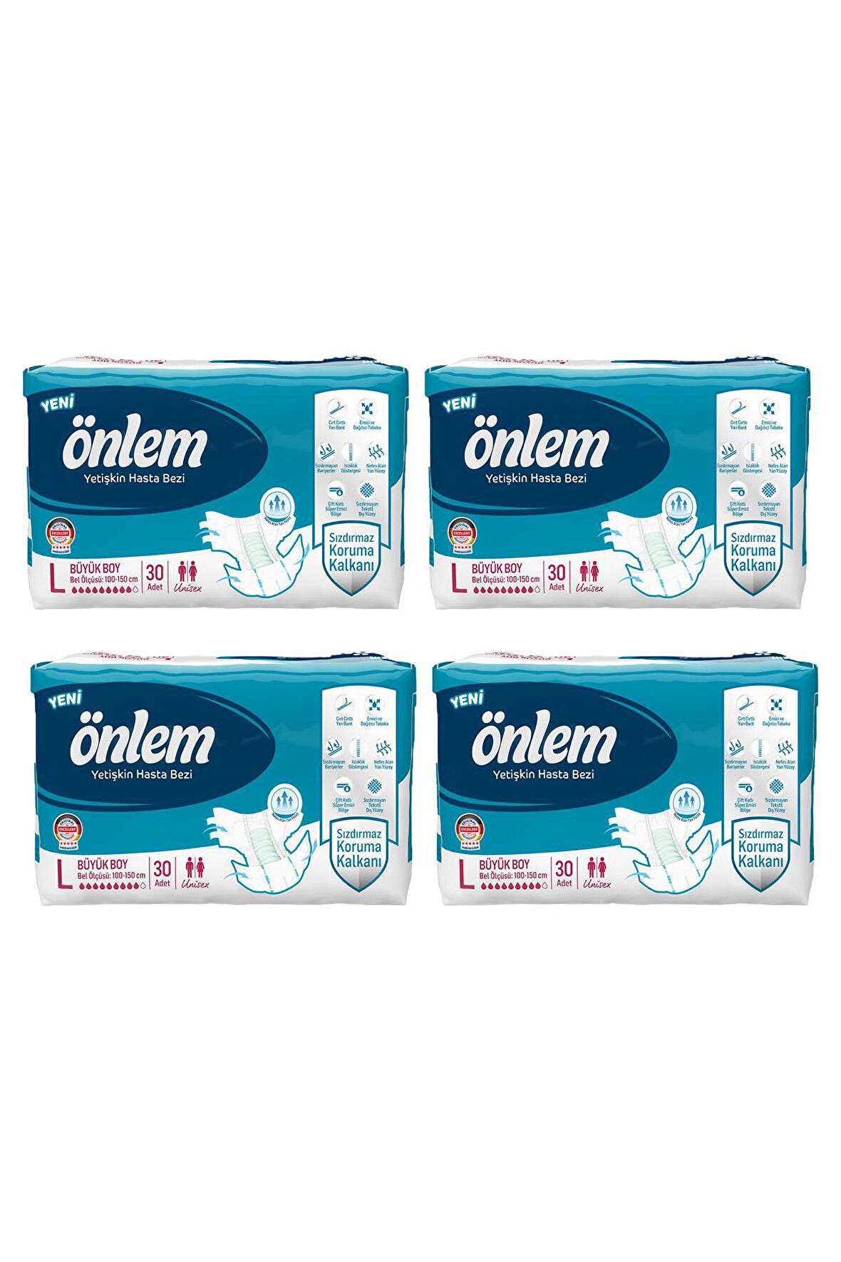 Önlem Yetişkin Hasta Bezi Büyük Boy ( Large ) 30 Adet x 4 Paket 