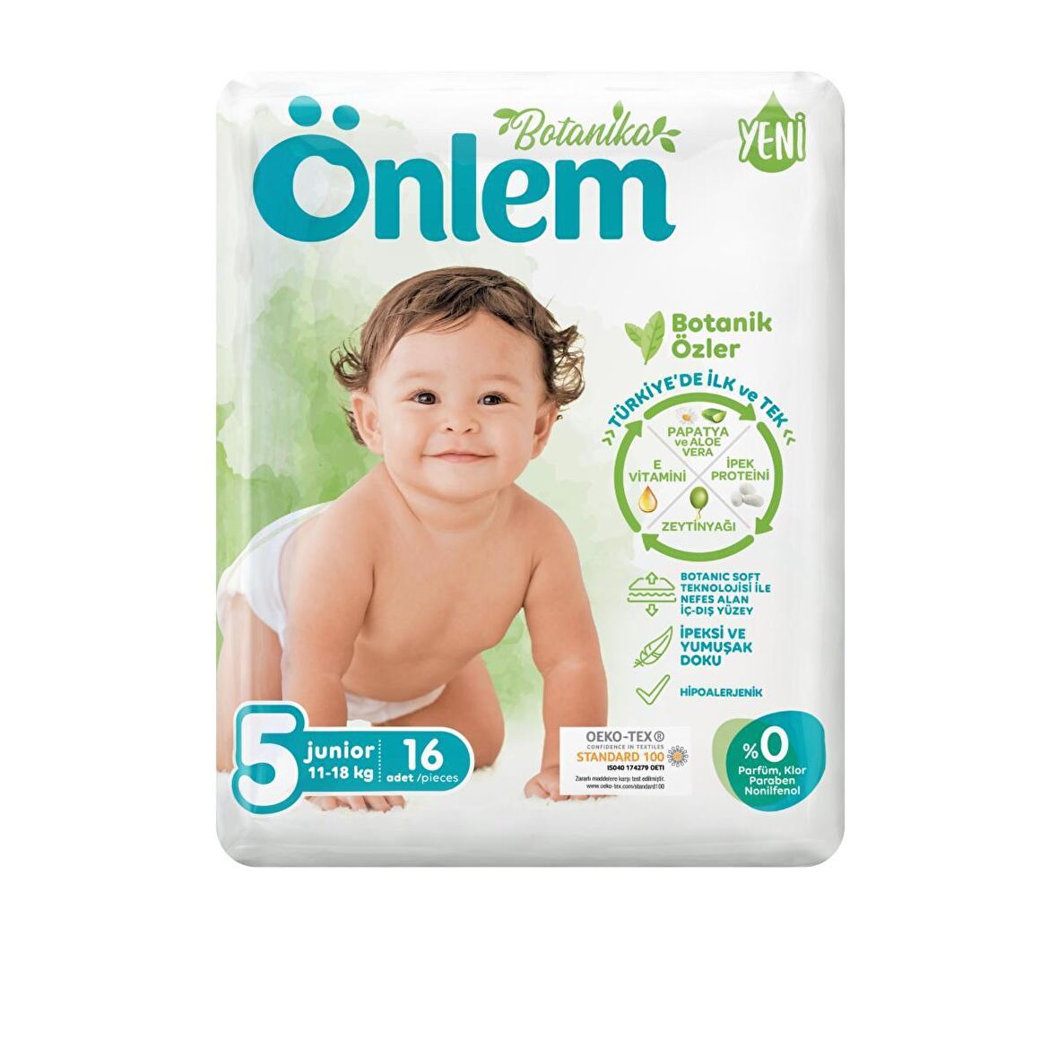 Önlem Botanika Bebek Bezi Jumbo Paket 5 Beden Junior 16'lı (11-18 Kg)