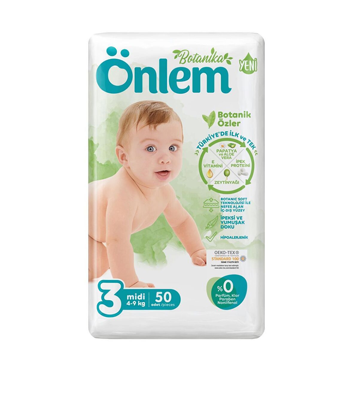 Önlem Botanika Bebek Bezi İkili Jumbo Paket 3 Beden Midi 50'lı (4-9 Kg)