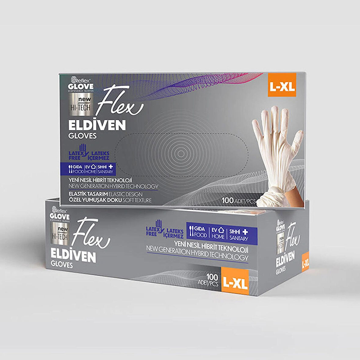 FLEKX TEK KULLANIMLIK ELDİVEN 100'LÜ BEJ